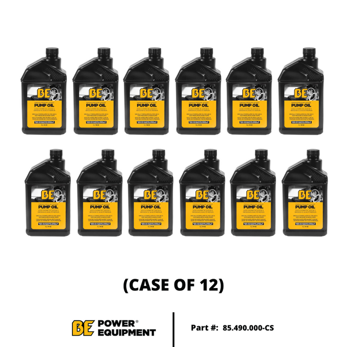 BE Power Equipment (85.490.000) SAE 30W Non Detergent Pump Oil (1L / 35.2oz) - Case of 12