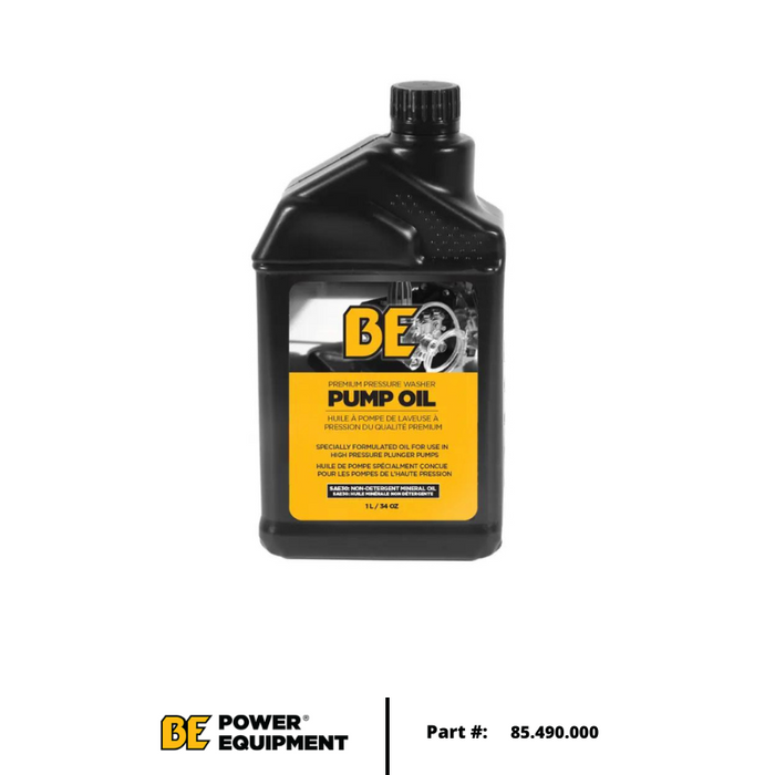 BE Power Equipment (85.490.000) SAE 30W Non Detergent Pump Oil (1L / 35.2oz) - Case of 12
