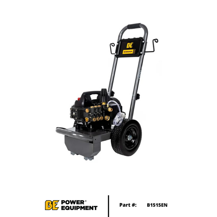 BE Workshop (B1515EN) Cold Water Electric Pressure Washer - 1,500 PSI - 1.6 GPM w/ Powerease Motor