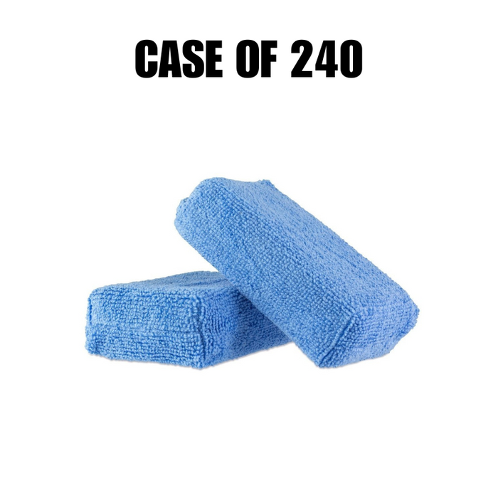 Blue Rectangular Microfiber Applicator Pads [Case of 240]