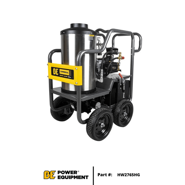 BE Commercial (HW2765HG) 2700 PSI (Gas - Hot Water) Pressure Washer w/ General Pump & Honda GX200 Engine