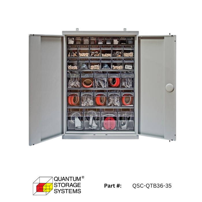 Quantum (QSC-QTB36-35) 35 Compartment Clear Bin Tip Out Cabinet