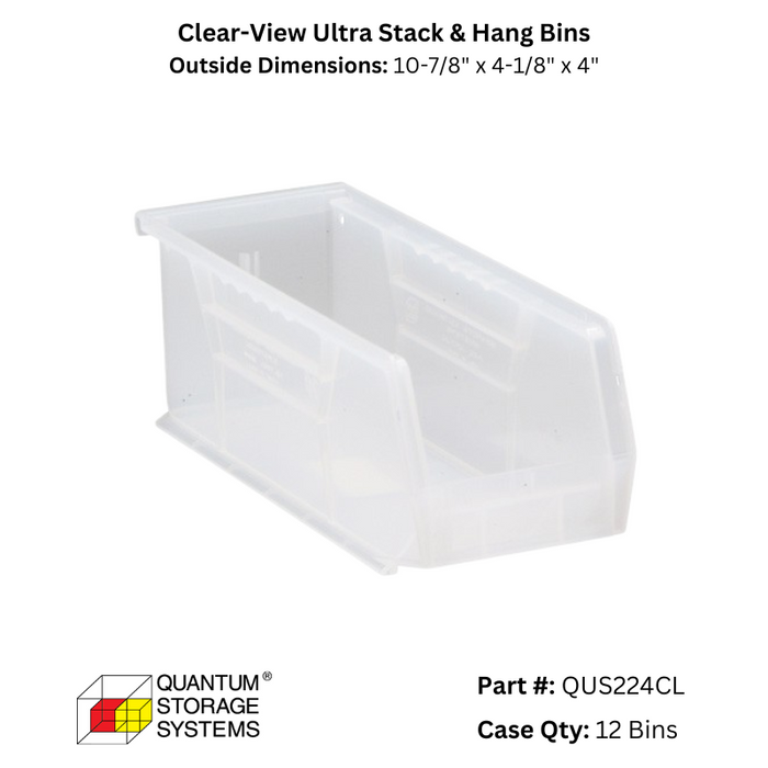 Quantum Storage Systems Clear View Ultra Stack & Hang Bins