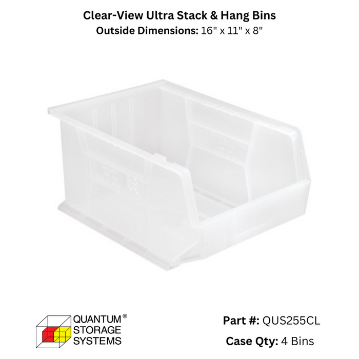 Quantum Storage Systems Clear View Ultra Stack & Hang Bins