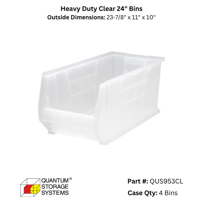 Quantum Storage Heavy Duty Clear 24" Bins