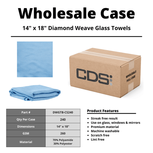 14" x 18" Diamond Weave Glass Towels [Case of 240] - Custom Dealer Solutions-DWGTB-CS240