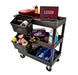 32" x 18" Tub Cart - Three Shelves w/ Outrigger Utility Cart Bins - Custom Dealer Solutions-EC111-B-OUTRIG