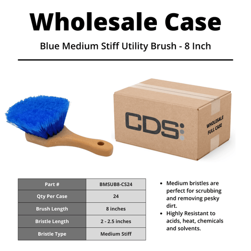 Blue Medium Stiff Utility Brush - 8 Inch [Case of 24] - Custom Dealer Solutions-BMSUB8-CS24