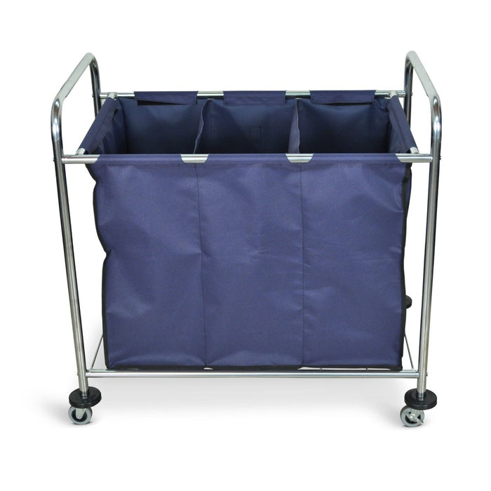 Industrial Divided Canvas Bag Laundry Cart (3 Sections) - Custom Dealer Solutions-HL15