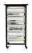 Mobile Bin Storage Unit - Single Row w/ (4) Large Clear Bins - Custom Dealer Solutions-MBS-SR-4L-CL