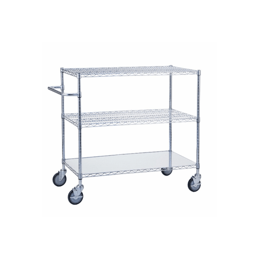 Triple Shelf Utility Cart w/ Solid Bottom 18" x 36" - Custom Dealer Solutions-UC1836SOL