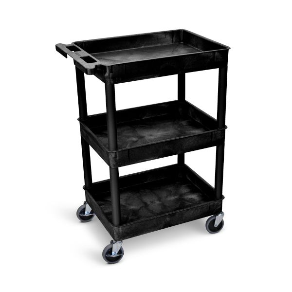 Tub Cart - 3 Shelves (Black) - Custom Dealer Solutions-STC111-B
