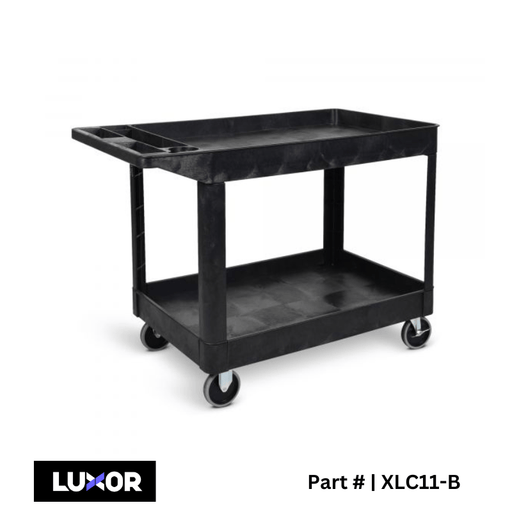 Two-Shelf Heavy-Duty Utility Cart - Black - Custom Dealer Solutions-XLC11-B
